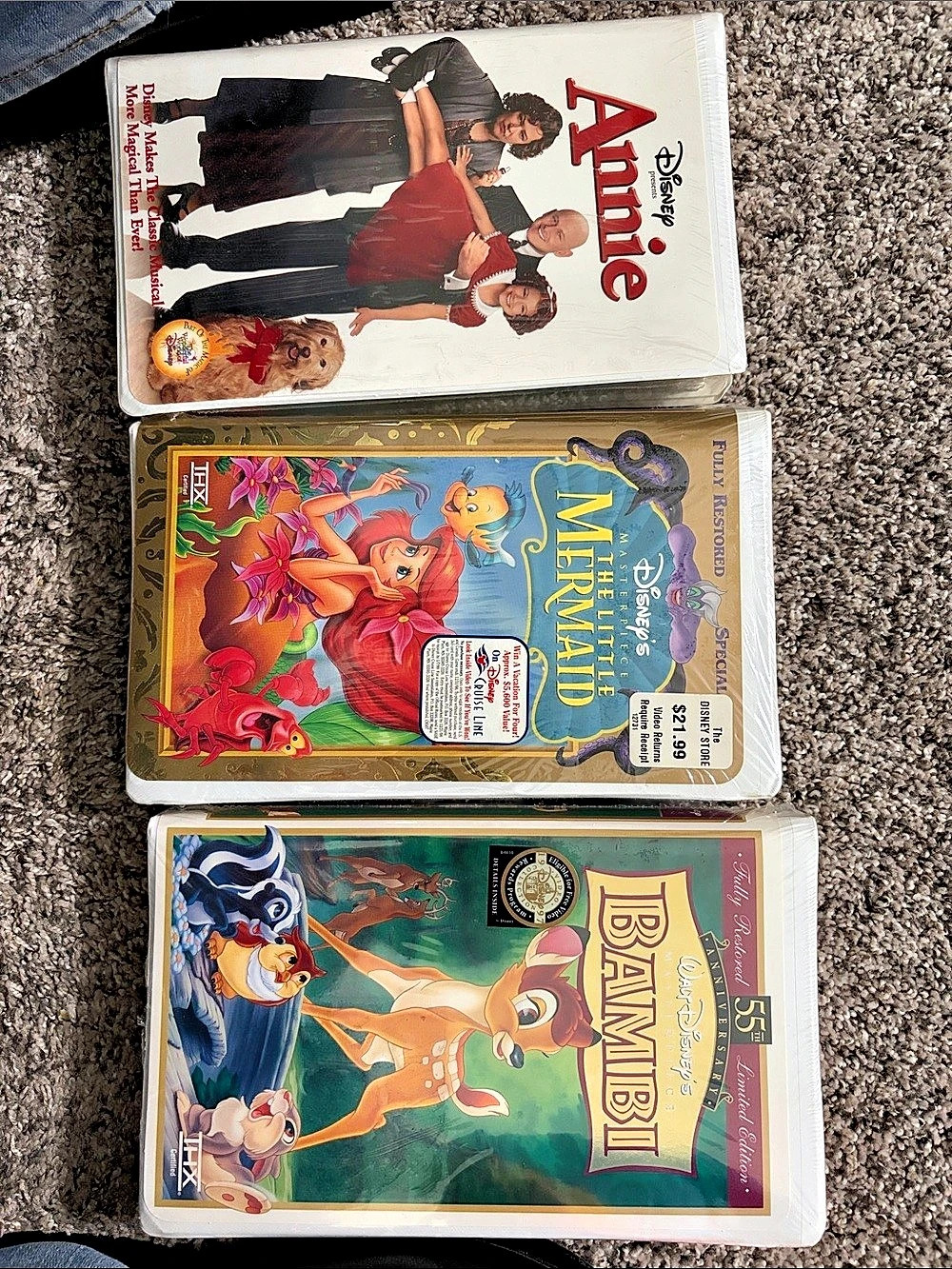 Walt Disney VHS Classics: Annie, The Little Mermaid & Bambi VHS Movie